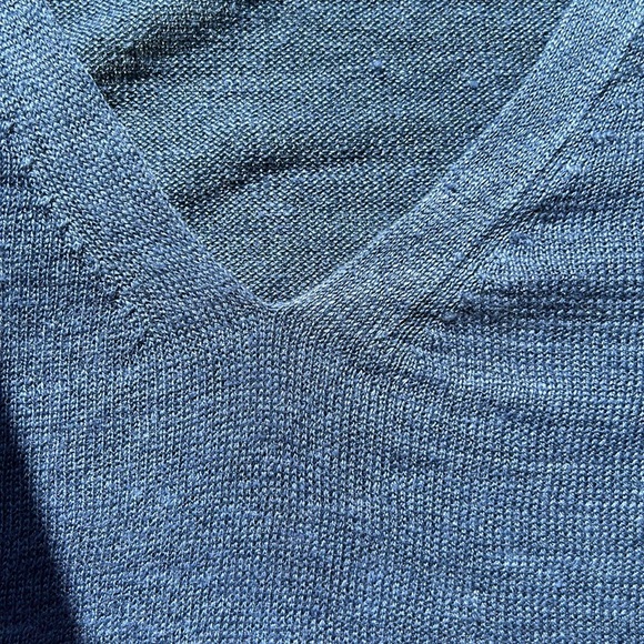 Extra Small Blue V Neck Sweater - Picture 9 of 10